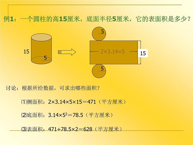 六年级下册数学课件-2.1 圆柱的表面积 ︳西师大版05