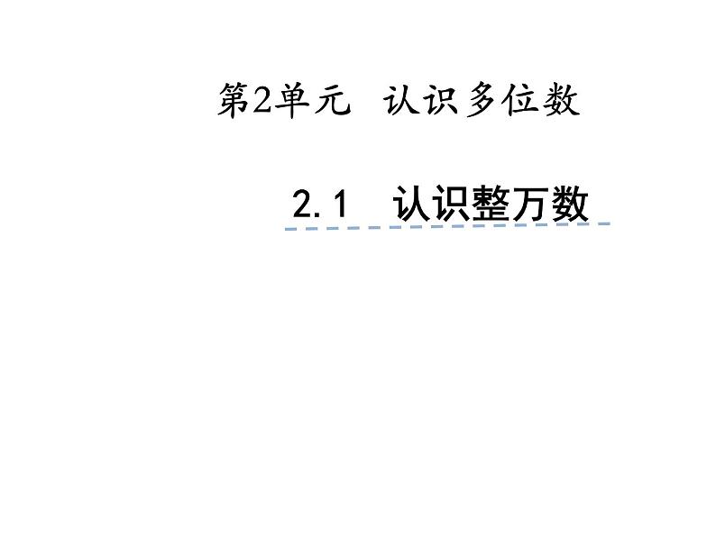 四年级数学下册课件-2.1认识整万数 苏教版(共22张PPT)第1页