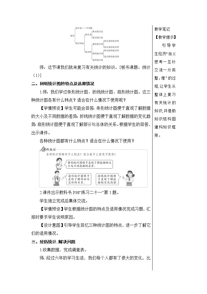 人教版六年級(jí)數(shù)學(xué)下冊(cè)第六單元6.3《統(tǒng)計(jì)與概率》教案第2頁