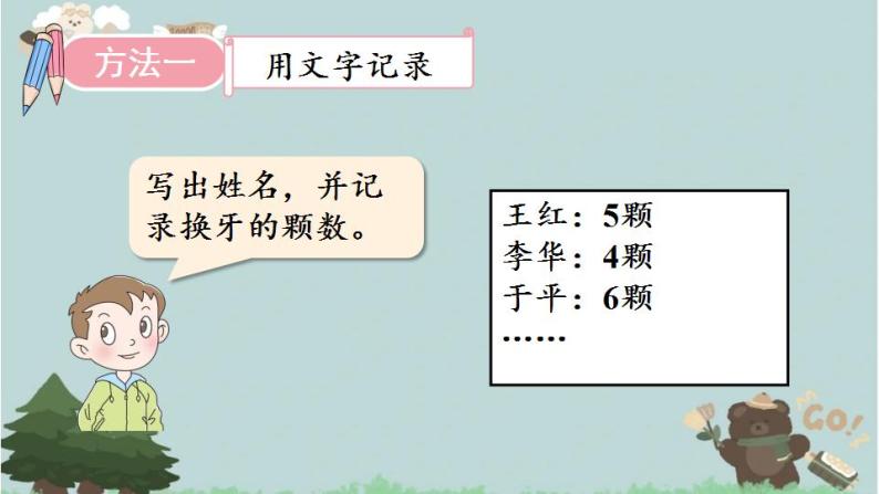 2021-2022学年青岛版数学一年级下册 九 我换牙了 统计 信息窗（统计） 课件06