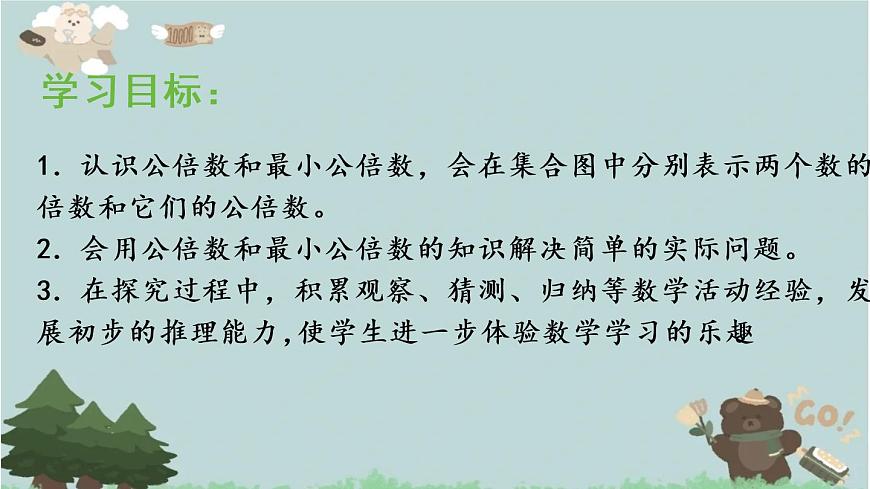 2021-2022學(xué)年青島版數(shù)學(xué)五年級下冊 三 剪紙中的數(shù)學(xué) 分?jǐn)?shù)加減法(一) 信息窗四(公倍數(shù)和最小公倍數(shù))課件第2頁