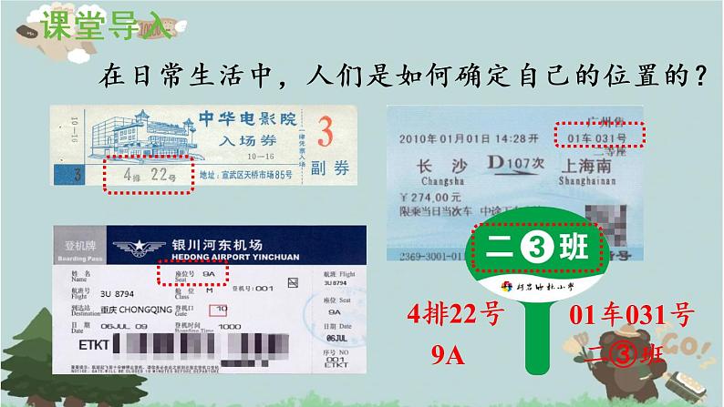 2021-2022学年青岛版数学五年级下册 四 走进军营 方向与位置 信息窗一(用数对确定位置)课件第4页