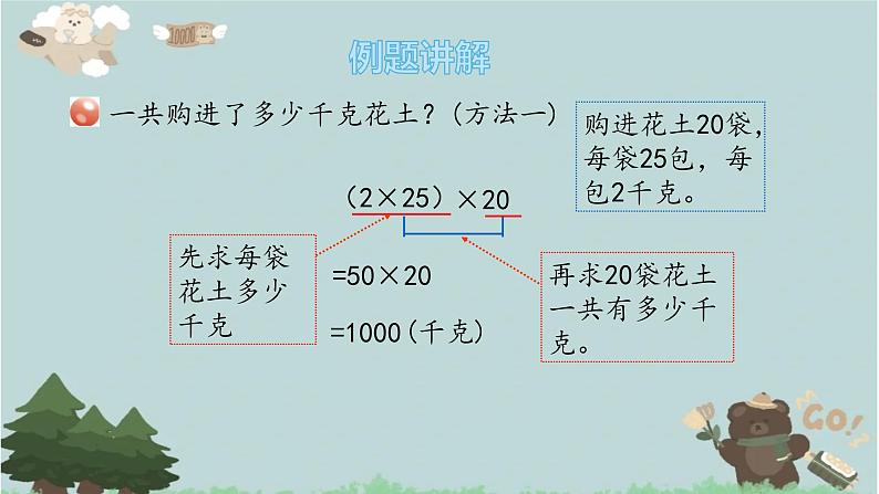 2021-2022学年青岛版数学四年级下册 三 快乐农场 运算律 信息窗二(乘法结合律) 课件05