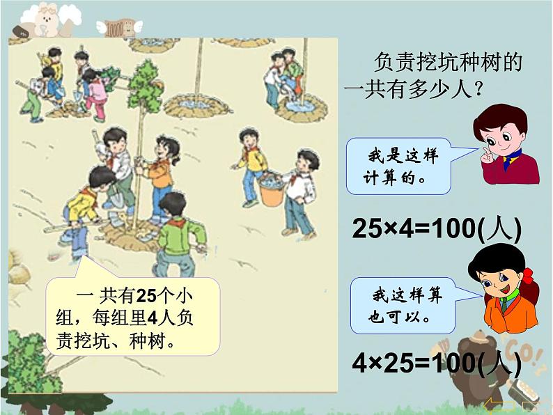 2021-2022学年青岛版数学四年级下册 三 快乐农场 运算律 信息窗一(乘法交换律) 课件第3页