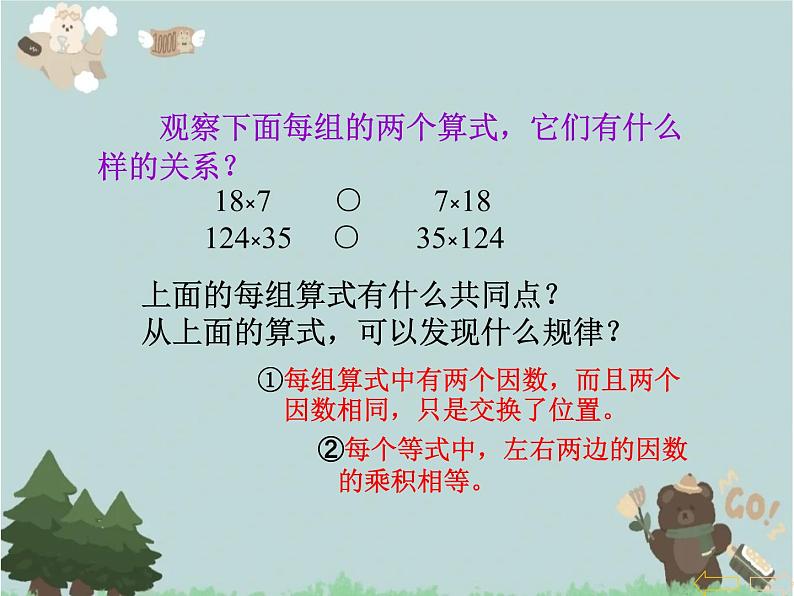 2021-2022学年青岛版数学四年级下册 三 快乐农场 运算律 信息窗一(乘法交换律) 课件第5页