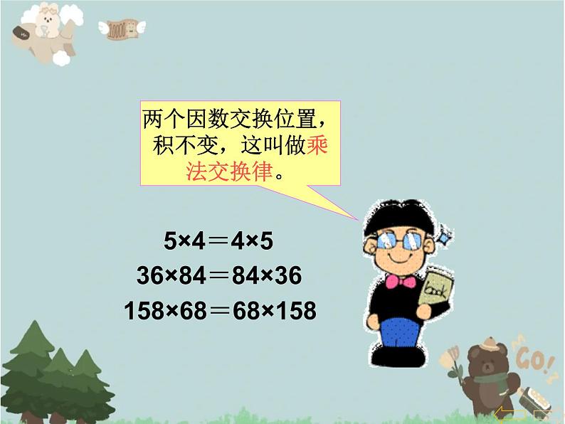 2021-2022学年青岛版数学四年级下册 三 快乐农场 运算律 信息窗一(乘法交换律) 课件第6页