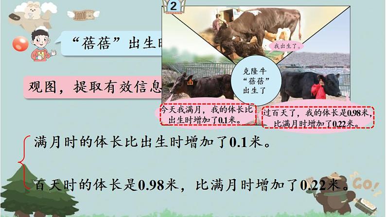 2021-2022学年青岛版数学四年级下册 七 奇异的克隆牛 小数加减法 信息窗二(小数加减混合运算) 课件06