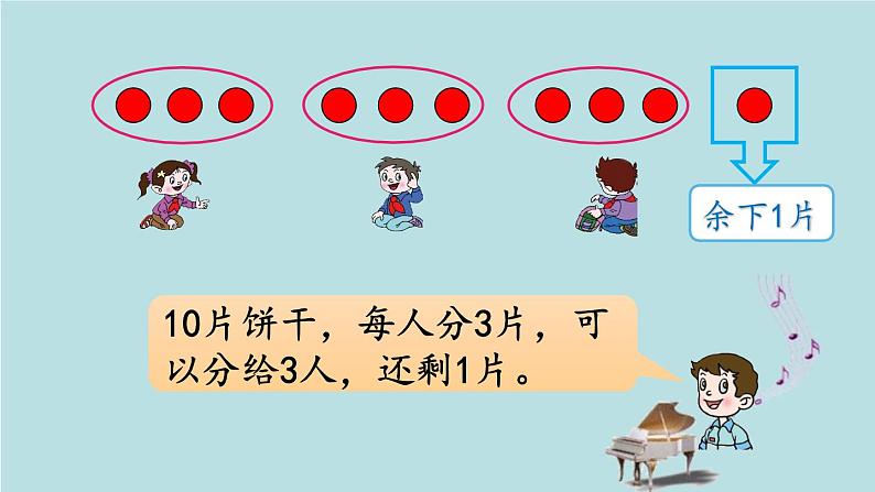 2021-2022学年青岛版数学二年级下册 一 野营 有余数的除法 信息窗一(有余数除法的认识) 课件第7页