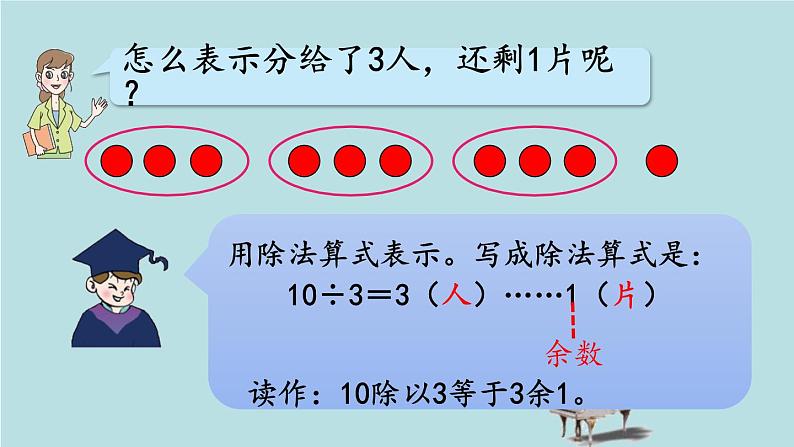 2021-2022学年青岛版数学二年级下册 一 野营 有余数的除法 信息窗一(有余数除法的认识) 课件第8页