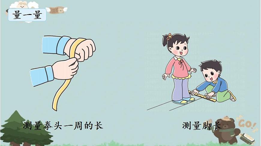 2021-2022學(xué)年青島版數(shù)學(xué)一年級(jí)下冊(cè) 結(jié)合與實(shí)踐 我們身上的小尺子 課件第6頁(yè)