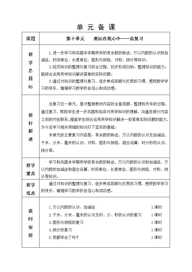 總復(fù)習(xí)  教學(xué)設(shè)計第1頁