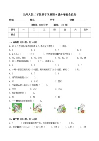 二年级数学下册数学期末测试卷3 北师大版（含答案）