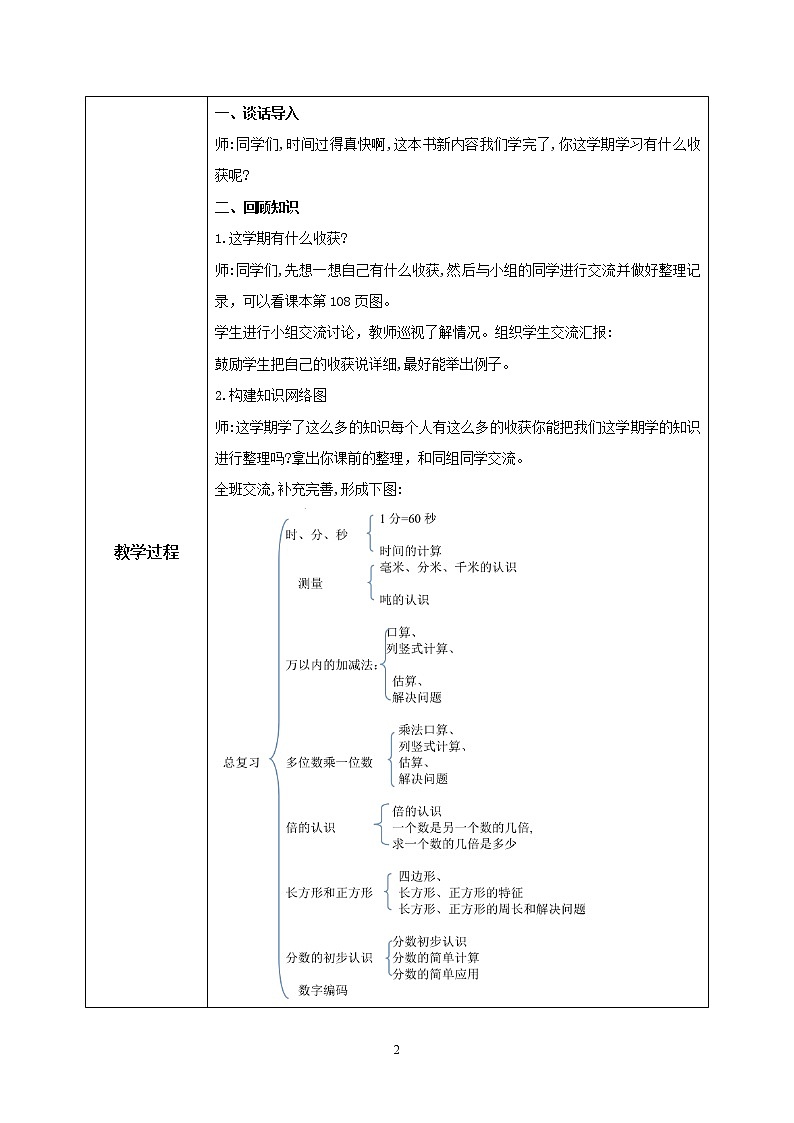 人教版数学三上10.1《总复习》课件+教案+同步练习02