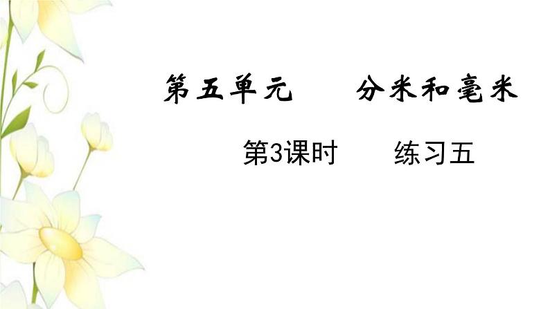 苏教版二年级数学下册五分米和毫米第3课时练习五教学课件01