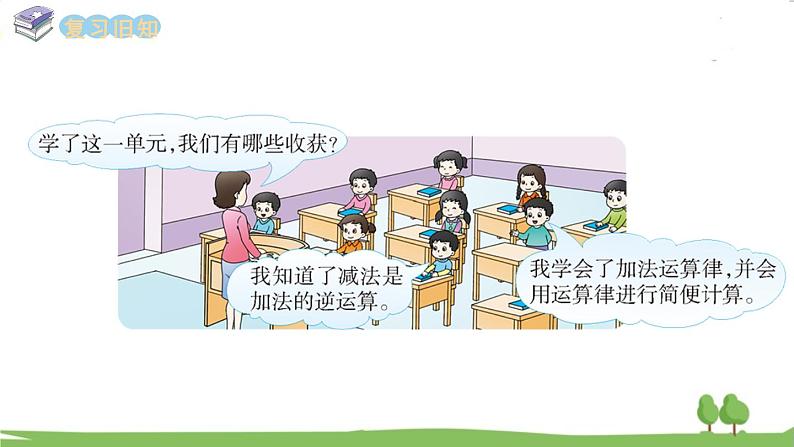 西师大版数学4年级上册 第二单元 加减法的关系和加法运算律 第6课时 整理与复习 PPT课件第2页