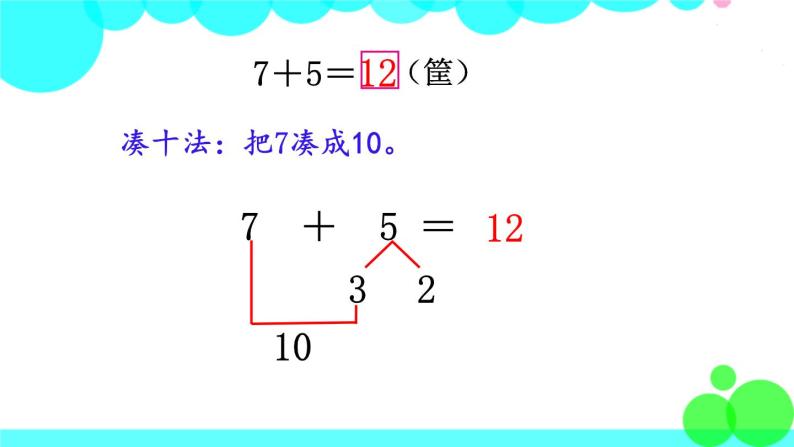 西师大版数学1年级上册 第五单元  20以内的进位加法 第5课时  7，6加几 PPT课件04