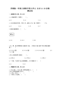 苏教版第九单元 《认识11-20各数》课时作业