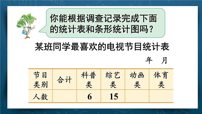 苏教版四上数学 四《统计表和条形统计图(一)》第1课时 认识统计表、条形统计图 PPT课件第6页