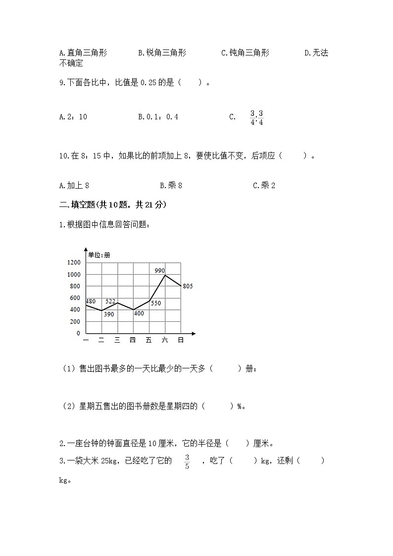 人教版小学数学六年级上册重点题型专项练习第2页