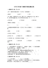 小学六年级下册数学期末测试卷含答案(巩固)
