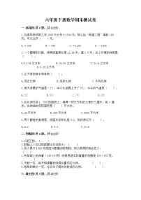 六年级下册数学期末测试卷含答案【巩固】