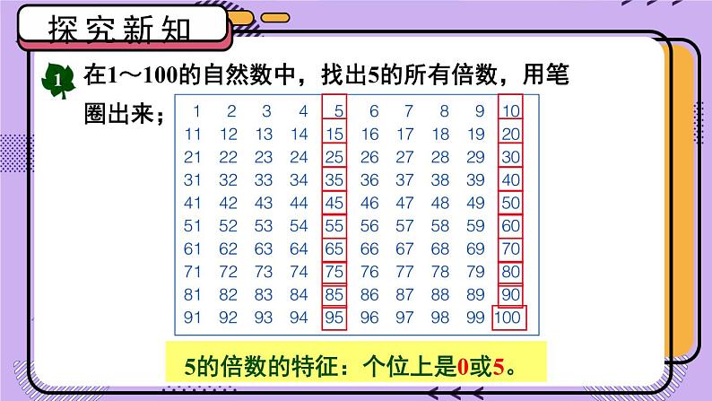 冀教4年级数学上册 五 倍数和因数 3. 2,3,5的倍数的特征 第1课时 2、5的倍数特征 PPT课件04