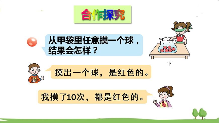 青島版六年級(jí)數(shù)學(xué)上冊(cè) 二 摸球游戲——可能性   事件的可能性 PPT課件第4頁(yè)