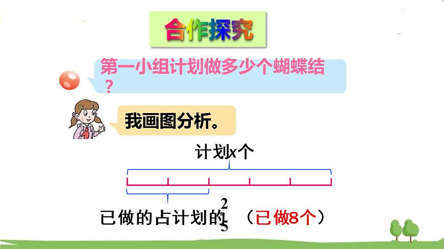 青島版六年級(jí)數(shù)學(xué)上冊(cè) 三 布藝興趣小組——分?jǐn)?shù)除法）   信息窗3 用分?jǐn)?shù)除法解決實(shí)際問(wèn)題 PPT課件第4頁(yè)