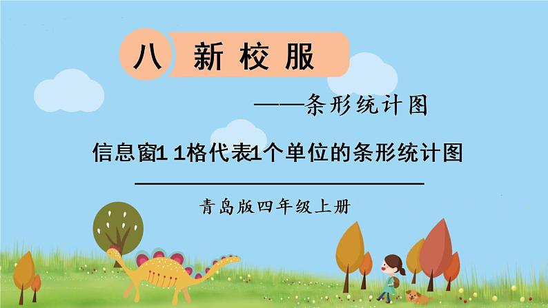 青岛版4年级数学上册 八 新校服——条形统计图 信息窗1 1格代表1个单位的条形统计图 PPT课件第1页