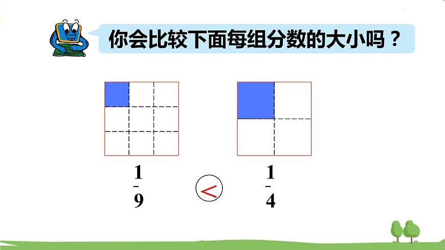 青島版3年級數學上冊 九 我當小廚師——分數的初步認識   信息窗2 簡單分數的大小比較 PPT課件第8頁