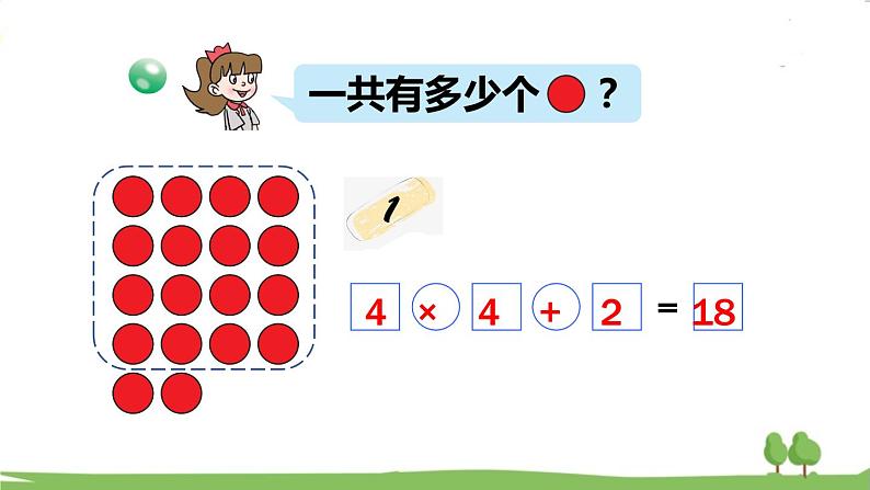 青岛版2年级数学上册 二 看杂技——表内乘法(一) 相关链接 乘加、乘减 PPT课件第7页