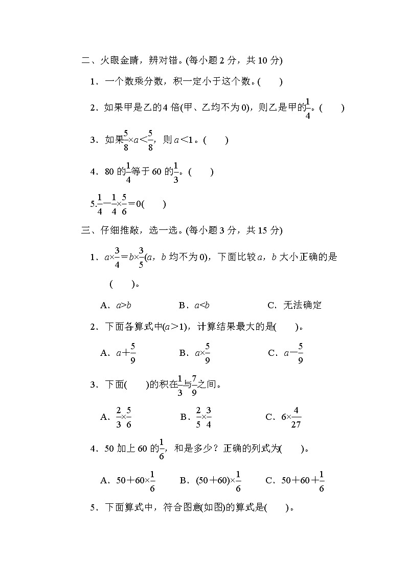 人教版六年级数学上册期末复习专题--知识核心考点1.分数乘法的计算方法02