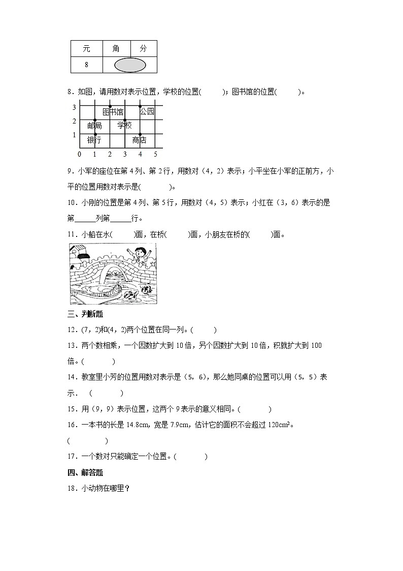 第二单元位置(单元测试)-五年级上册数学人教版(1)第2页