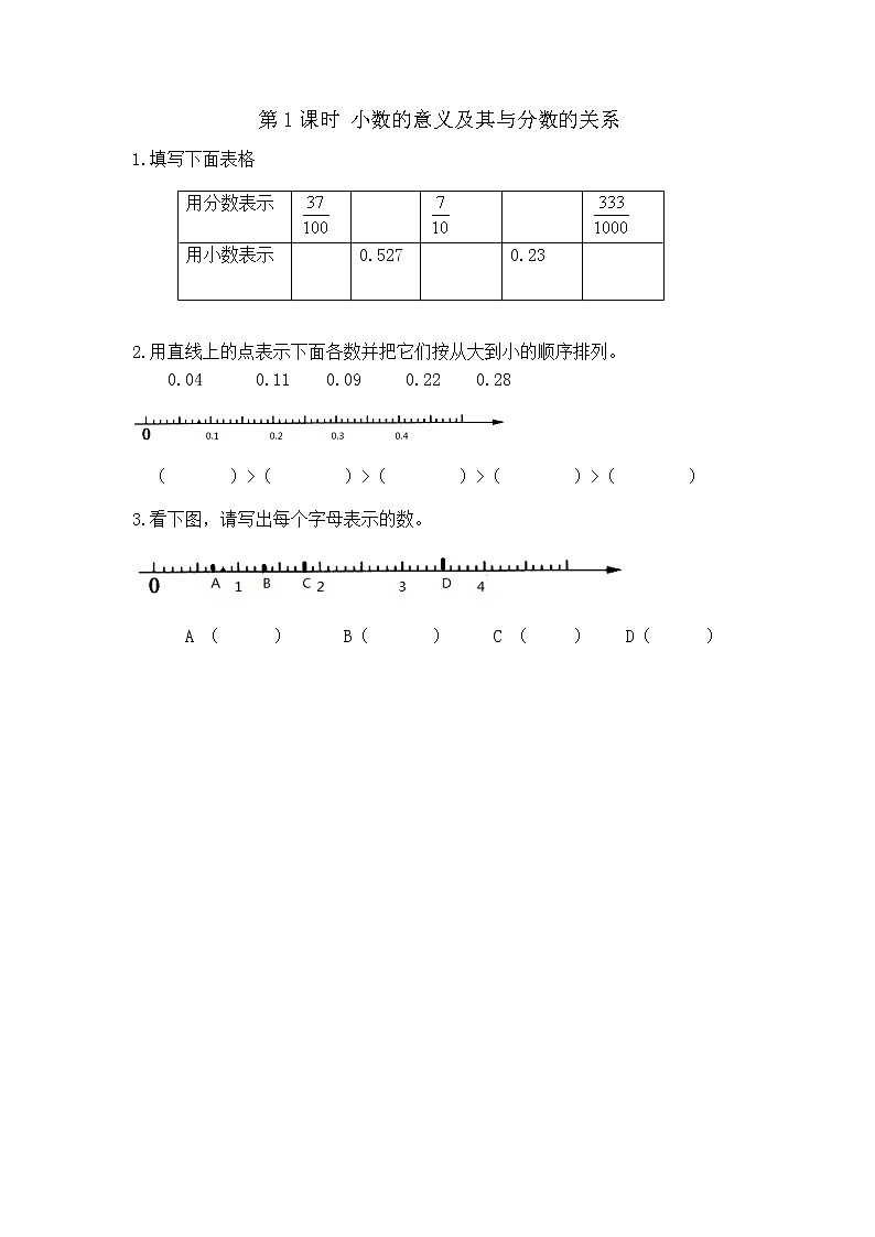 6.1 小数的意义及其与分数的关系第1页