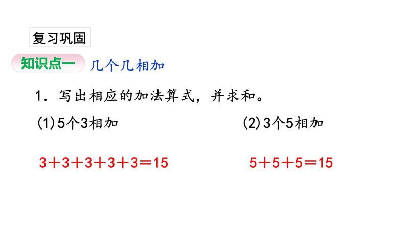 苏教版数学二年级上册 3.1乘法的初步认识习题 课件02