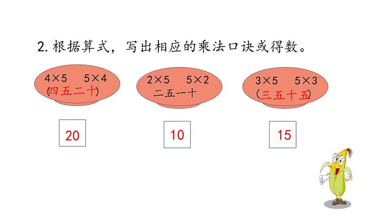 苏教版数学二年级上册 3.3 5的乘法口诀习题 课件07