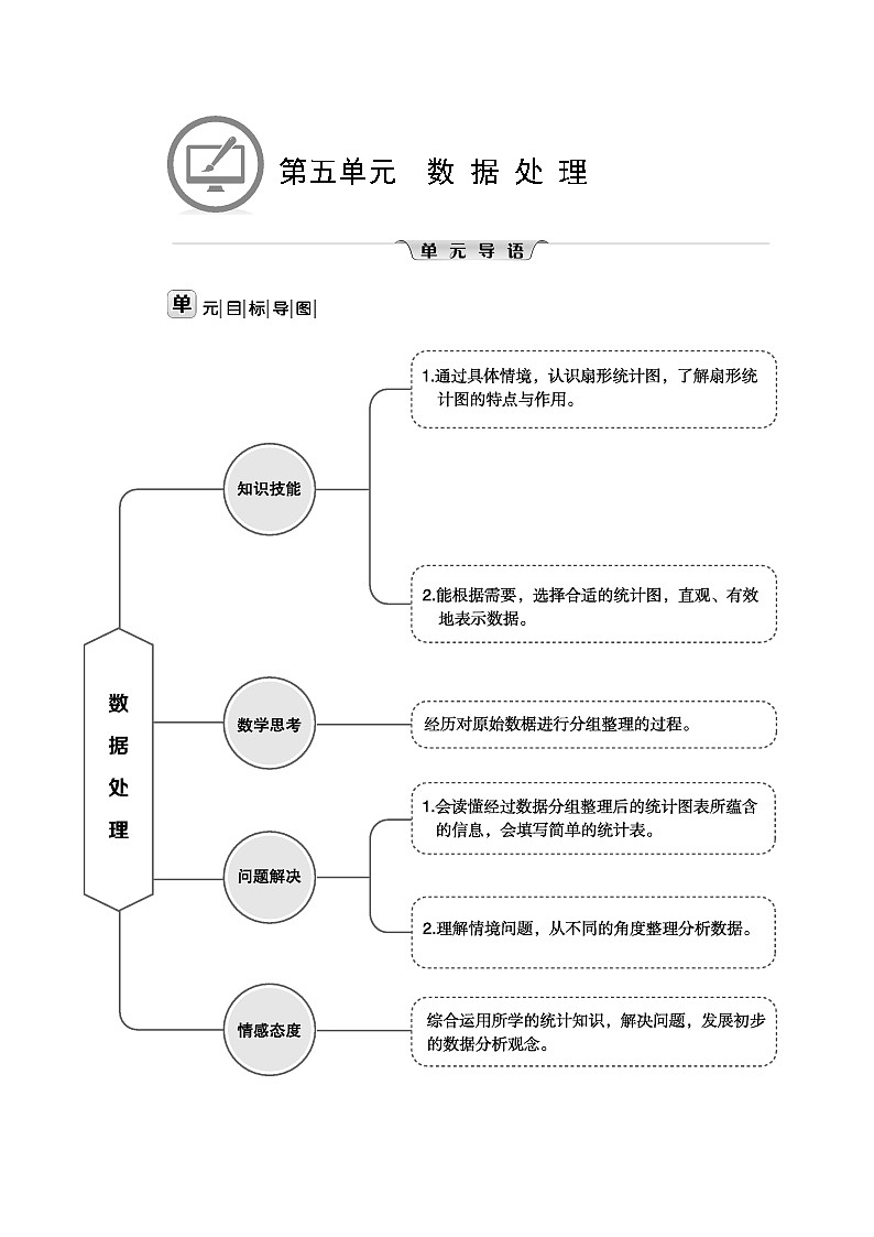 北师大版六年级数学上册第5单元数据处理课时教案第1页
