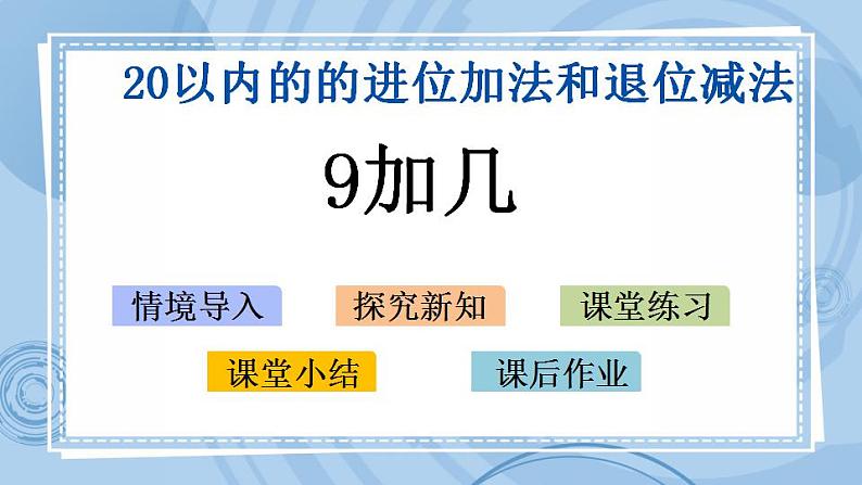 青岛版(五年制)1上数学 7.1 9加几 课件01