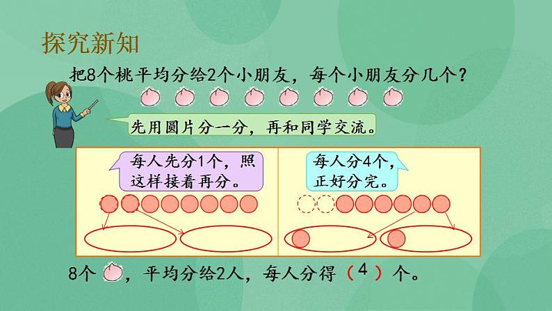 苏教版2上数学 4.2 平均分成几份,求每份是几 课件04