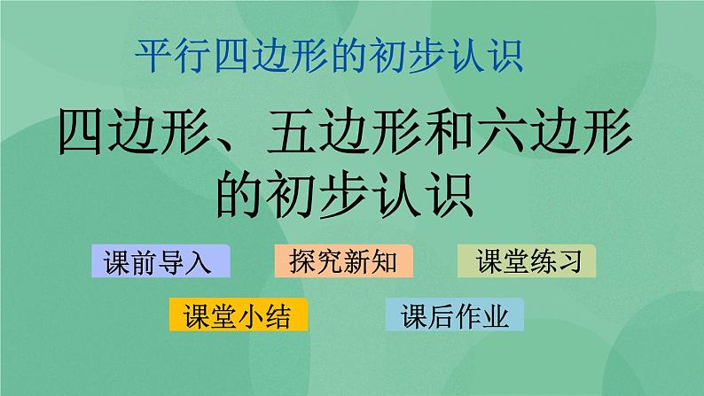 苏教版2上数学 2.1 四边形、五边形和六边形的初步认识 课件+教案+练习01