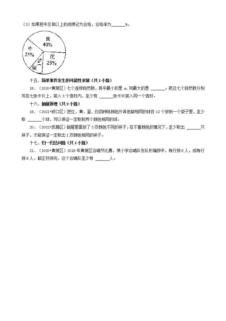 湖北省武汉市三年(2020-2022)小升初数学卷真题分题型分层汇编-04填空题(基础提升)(人教版)第3页
