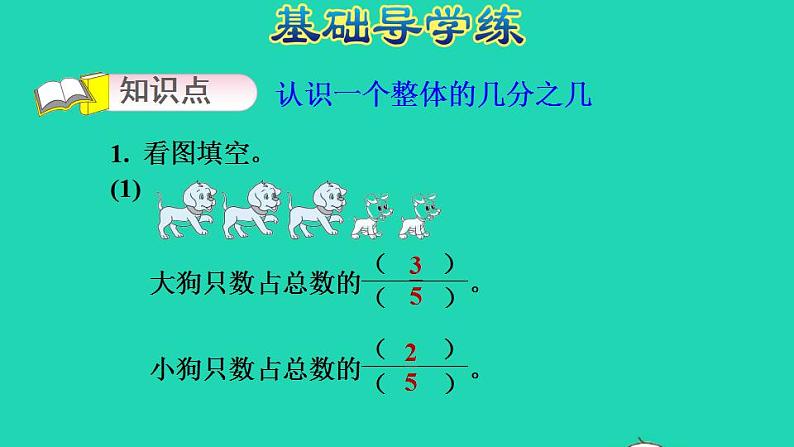 2022三年级数学下册第7单元分数的初步认识二第3课时认识一个整体的几分之几习题课件1苏教版03