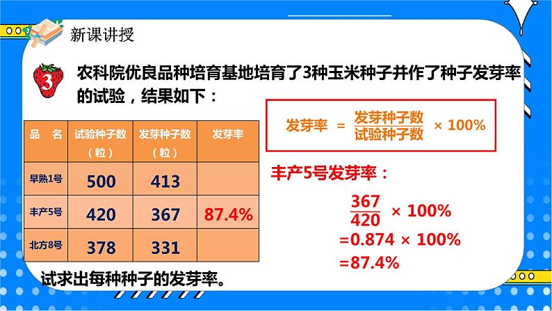冀教版小学数学六年级上册3.2.2《常见的百分率》课件第8页