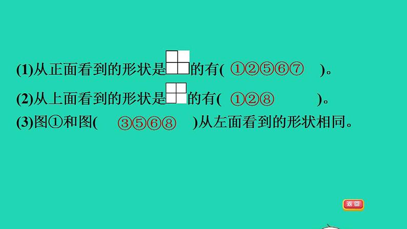 2022五年级数学下册第1单元观察物体三阶段小达标1课件新人教版第4页