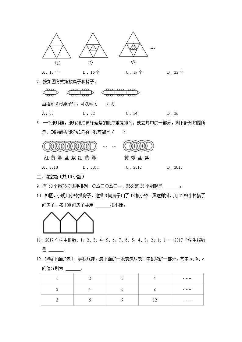 （高頻考點(diǎn)）新初一分班考專題10-探索規(guī)律（專項(xiàng)突破）-小學(xué)數(shù)學(xué)六年級(jí)下冊(cè)北師大版第2頁(yè)