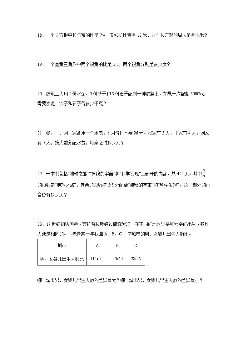 比的运用冲刺卷(专项突破)-小学数学六年级下册苏教版第3页