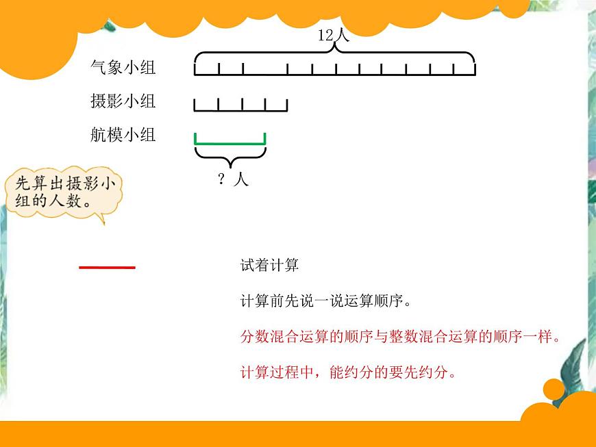北師大 六年級上冊 分?jǐn)?shù)混合運算(一)課件第6頁