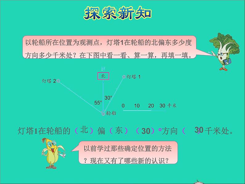 2022六年级数学下册第5单元确定位置第1课时用方向和距离确定位置授课课件苏教版第5页