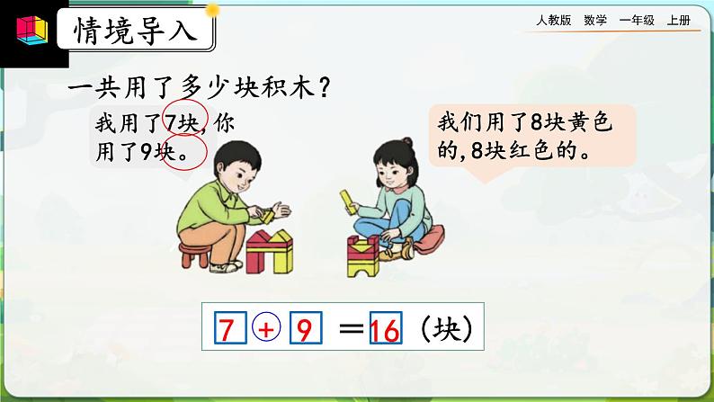 【最新教材插图】人教版数学一上 8.12《练习二十四》课件+课后练习06