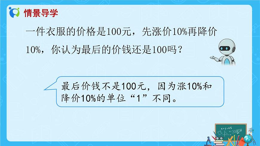 【新課標(biāo)】人教版數(shù)學(xué)六年級(jí)上冊(cè)6-6 用百分?jǐn)?shù)解決問(wèn)題(例5)教學(xué)課件第5頁(yè)